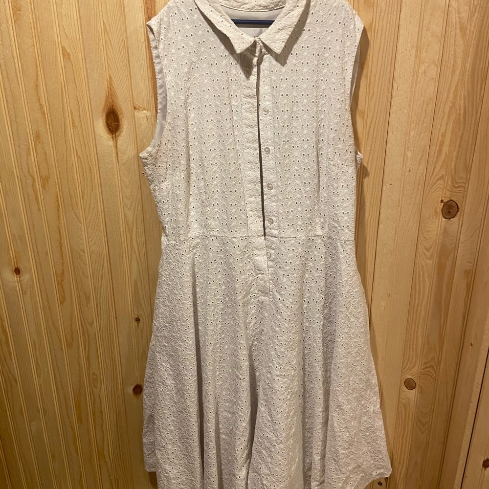 ModCloth White Lace Dress w/ Pockets Size 14